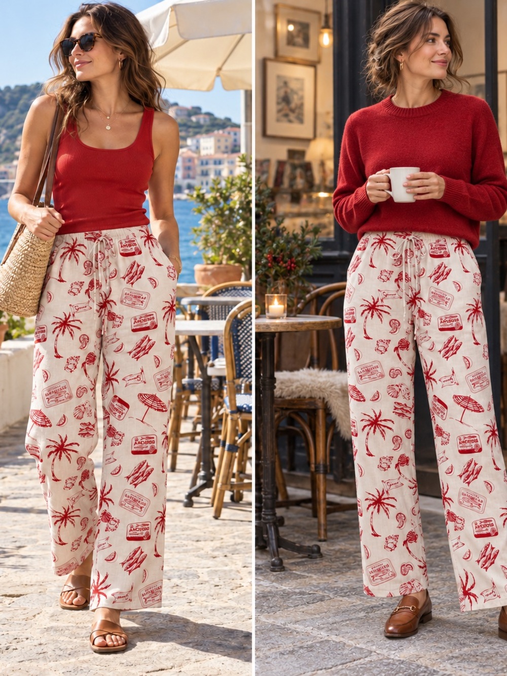 Angel Kiss Linen Blend Coastal Sardine Wide Leg Pants